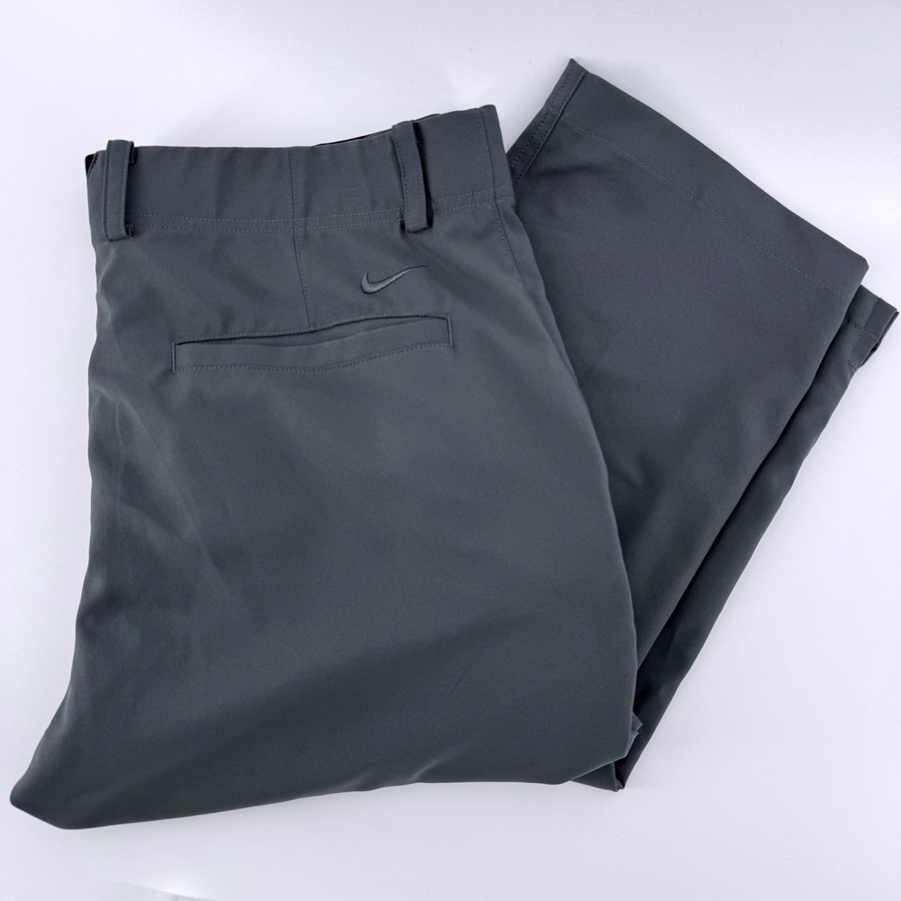 Nike Dri Fit‎ Mens Golf Pants Gray Flat Front Athletic Performance Size 34x31